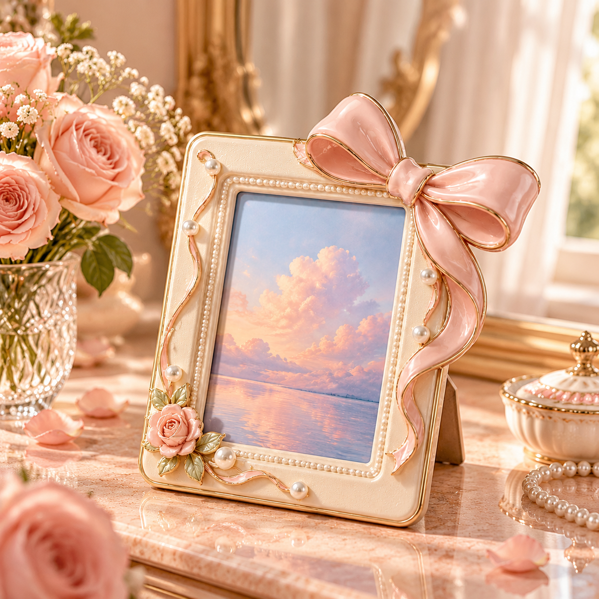 CJDGHR™ Rosette Bow Portrait Frame