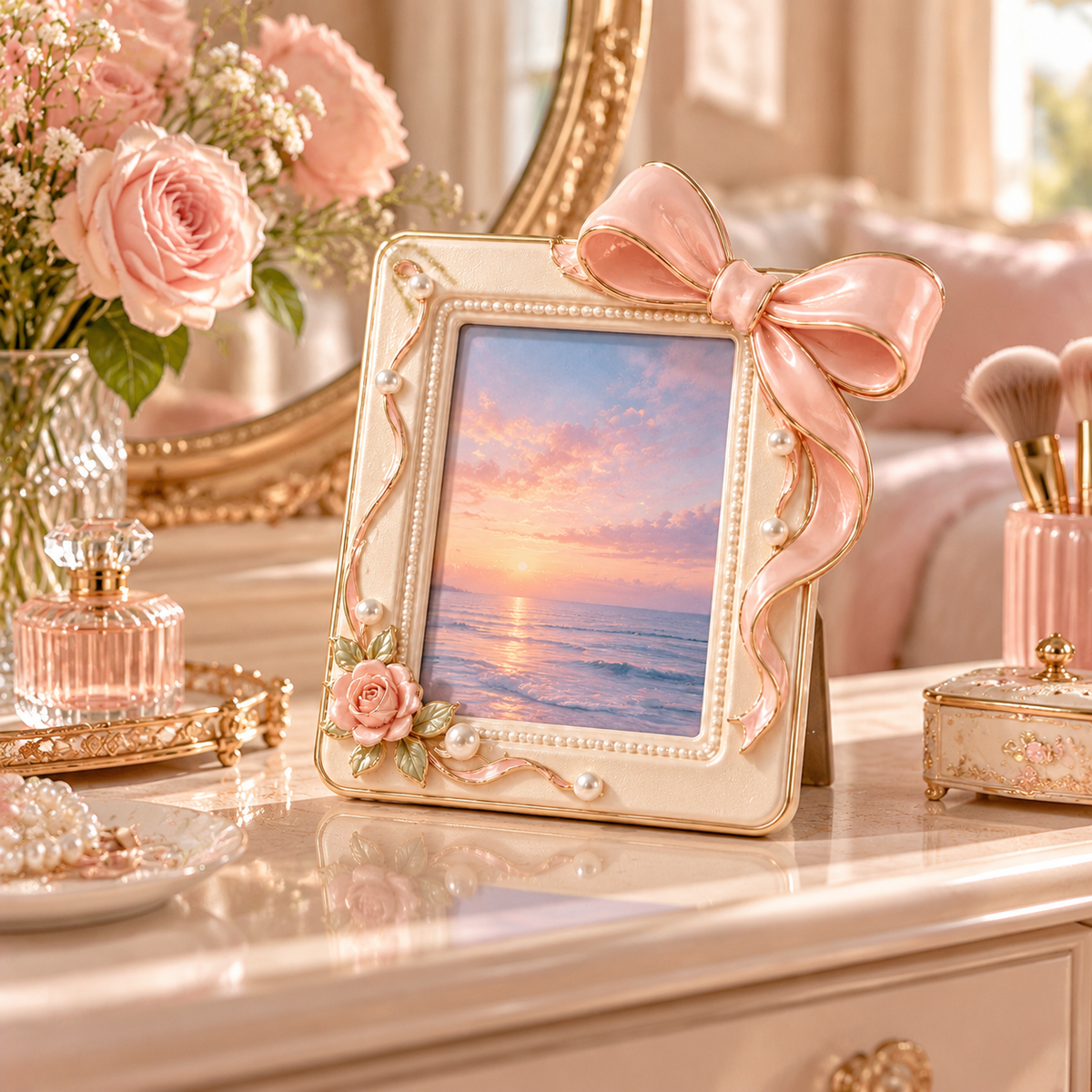 CJDGHR™ Rosette Bow Portrait Frame
