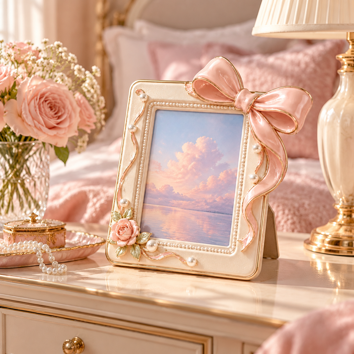 CJDGHR™ Rosette Bow Portrait Frame