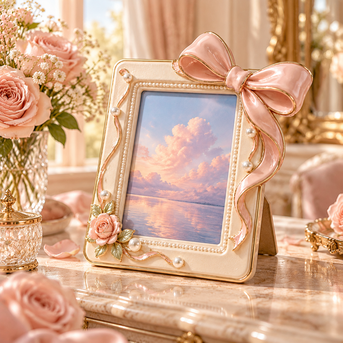 CJDGHR™ Rosette Bow Portrait Frame